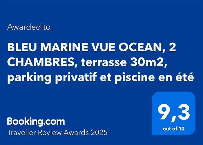 Bleu Marine Vue Ocean, 2 Chambres, Terrasse 30M2, Parking Privatif Et Piscine En Ete